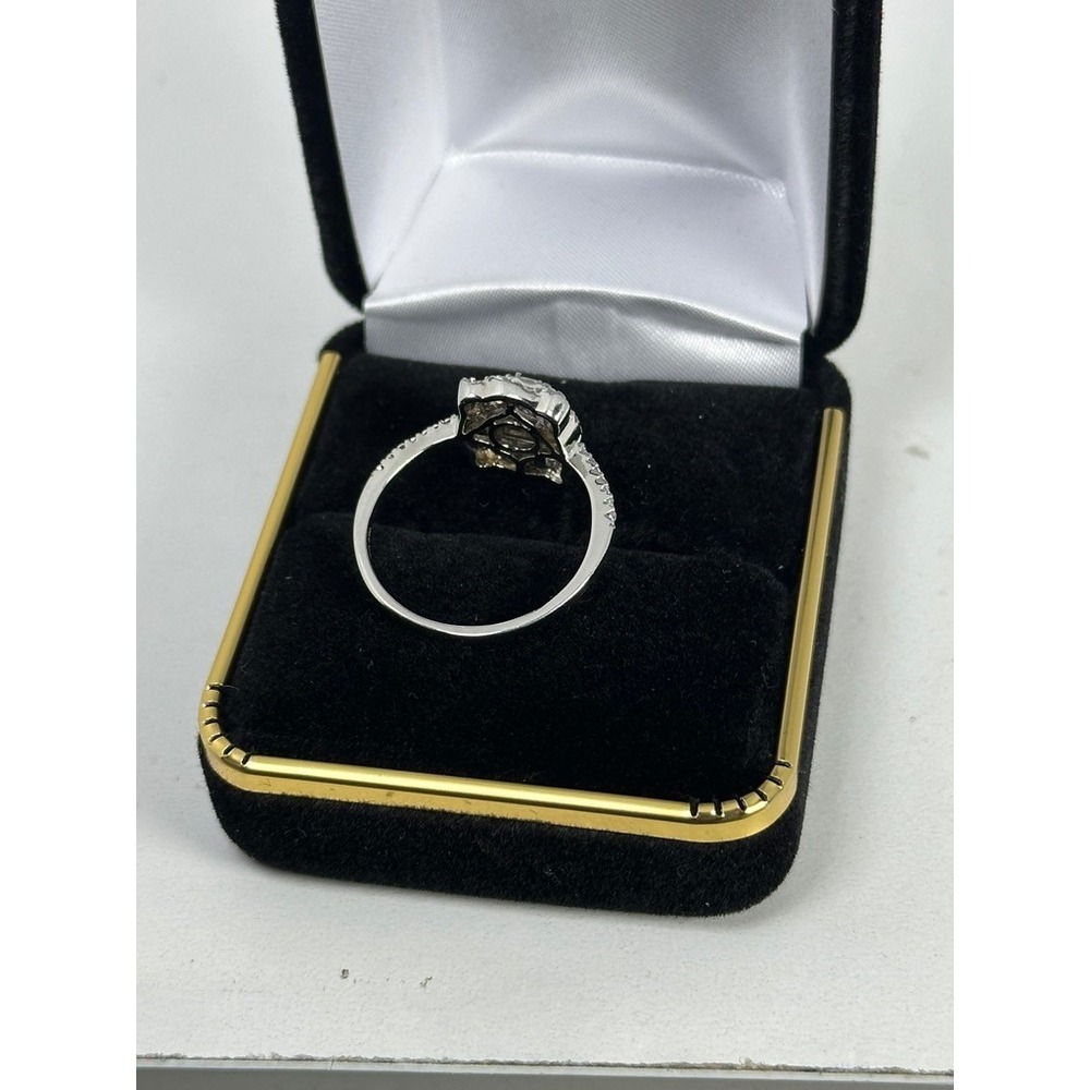 Sterling Silver Emerald Cut Cubic Zirconia Halo Engagement Ring Size 8.5 CZ 925 - Picture 4 of 9